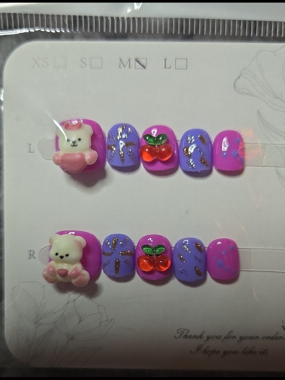 Press On Nails Handmade 3D Cartoon Kids Medium Petite Short